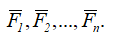 Перечисление векторов сил F от 1 до n