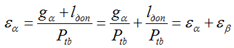 Коэффициент перекрытия в косозубой передаче (формула)