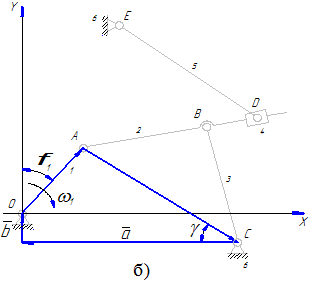 вектор AC, соединяющий крайние шарниры A и C