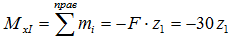 Expression for bending moments in the first section