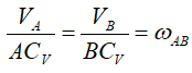 Формула для расчета угловой скорости относительно МЦС для общего случая