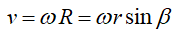 Формула модуля окружной скорости точки