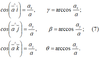 Формулы направления вектора абсолютного ускорения точки с помощью направляющих косинусов