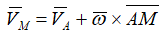 Формула скорости точки M через угловое ускорение