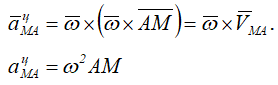 Формулы центростремительного ускорения точки M при плоском движении