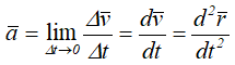 Формула ускорения точки в данный момент времени