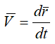 Формула расчета скорости точки через радиус вектор